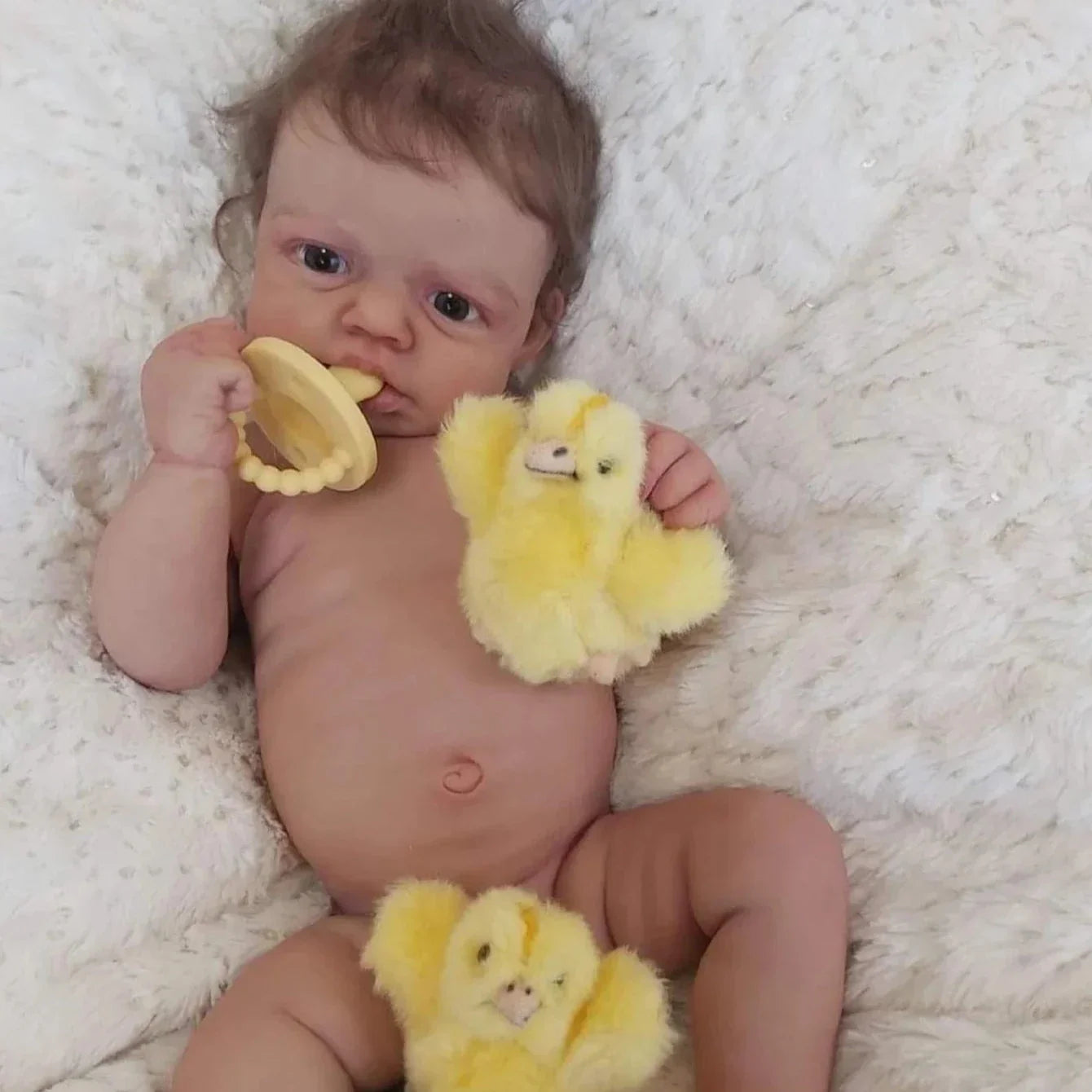 Lalka reborn z ręcznie robionego miękkiego winylu dla noworodka Awake Loulou