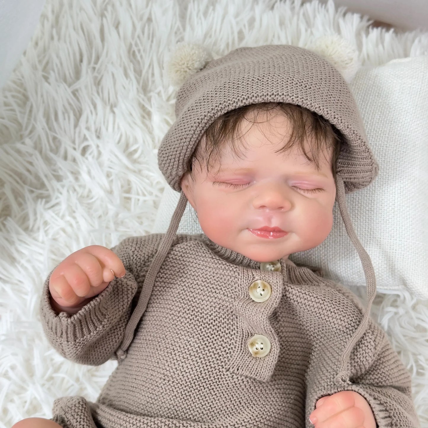 Lalka Reborn Pascale - Miękkie Ciało z Tkaniny, Ręcznie Koronki Włosy