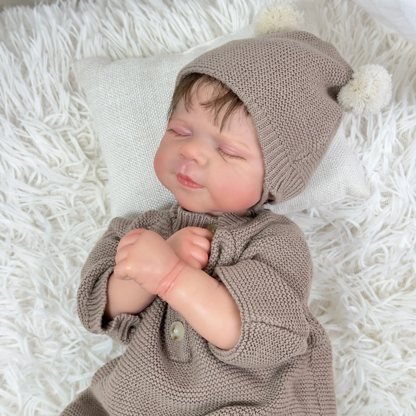Lalka Reborn Pascale - Miękkie Ciało z Tkaniny, Ręcznie Koronki Włosy