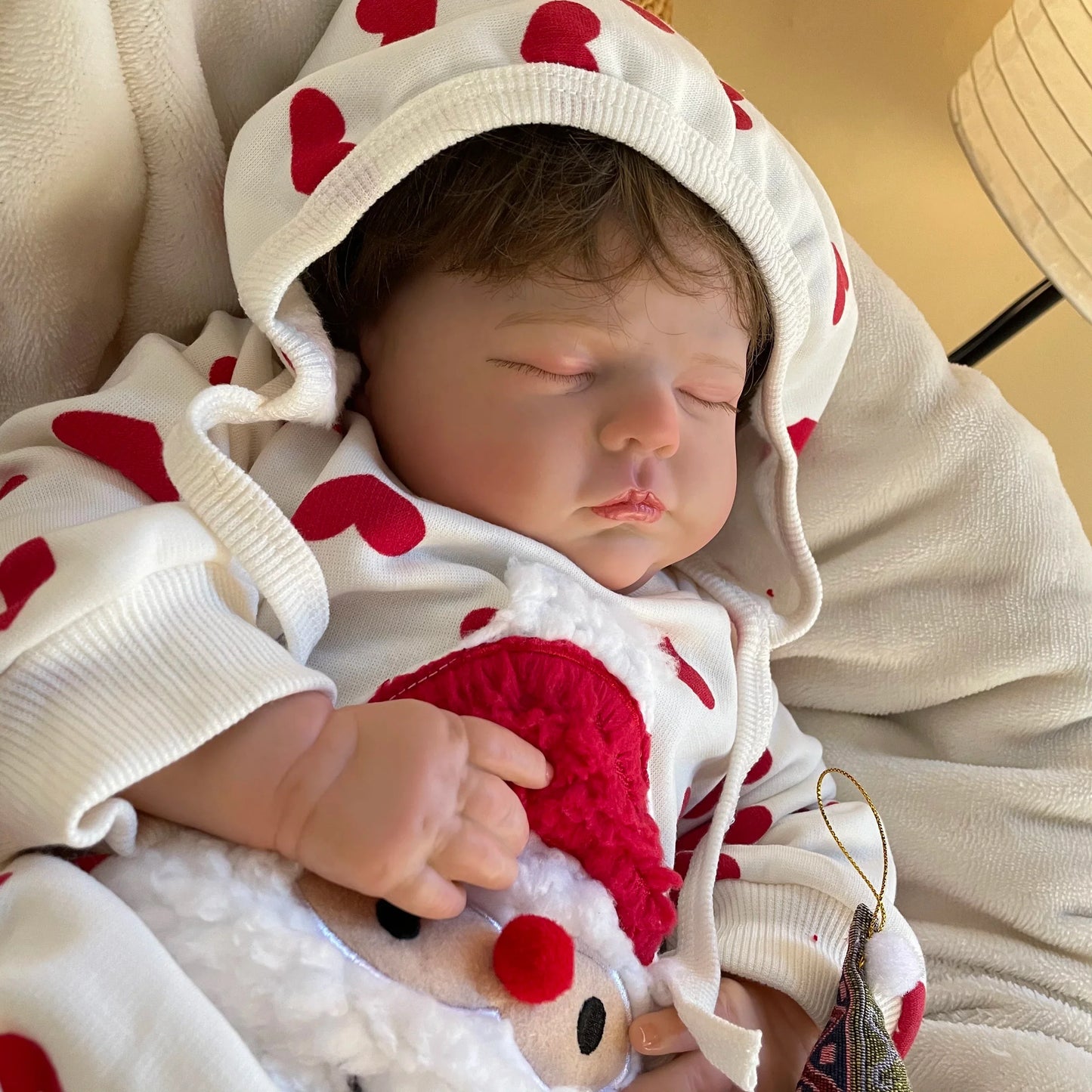 Lalka Tessa 20 cali Reborn | Realistyczne ręcznie ukorzenione kręcone włosy i miękkie materiałowe ciało