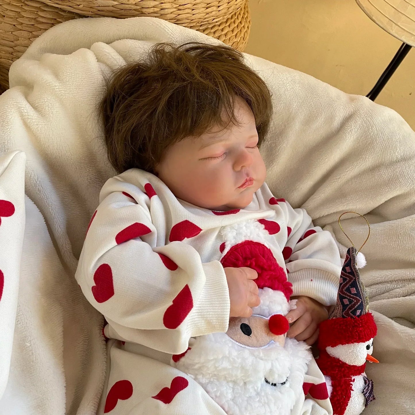 Lalka Tessa 20 cali Reborn | Realistyczne ręcznie ukorzenione kręcone włosy i miękkie materiałowe ciało