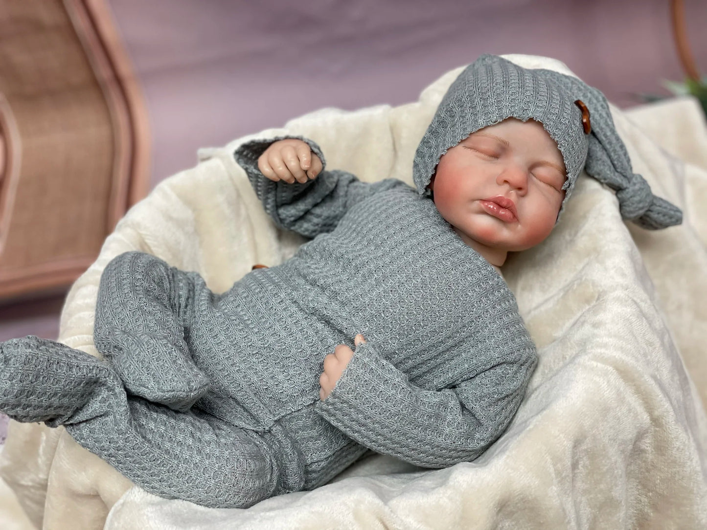 Twins Bebe Reborn Dolls Painted Hair Handmade Limited Edition