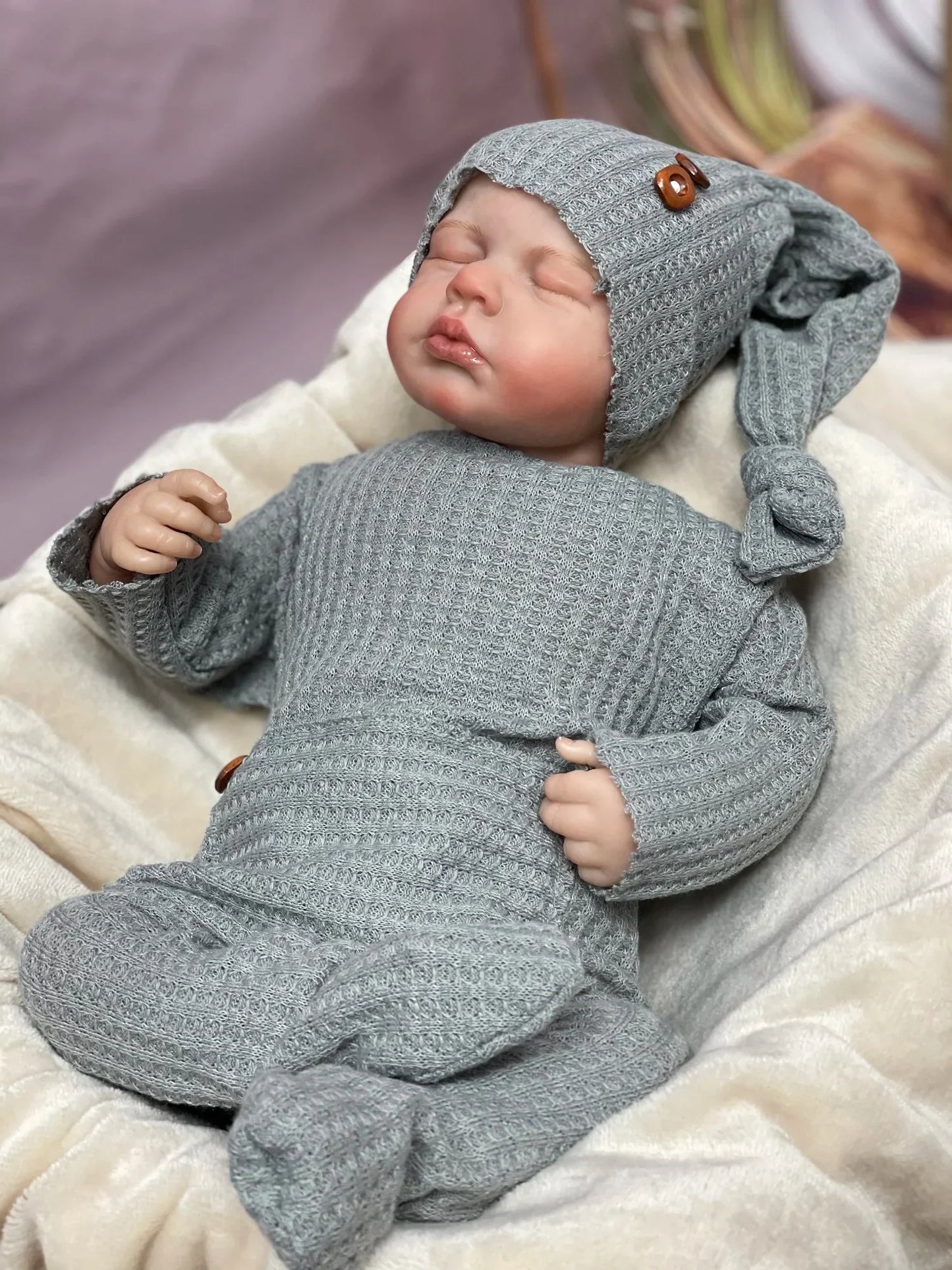 Twins Bebe Reborn Dolls Painted Hair Handmade Limited Edition
