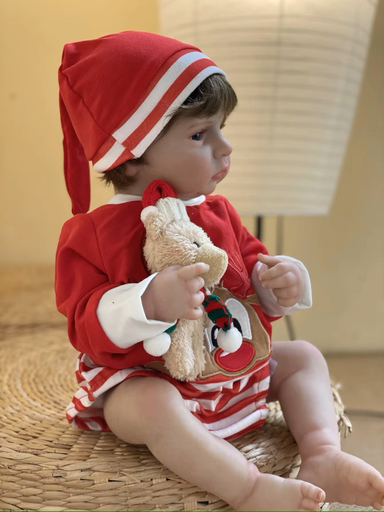 Lalka Reborn Cameron Dziewczynka Bebe Reborn w Świątecznej Sukience