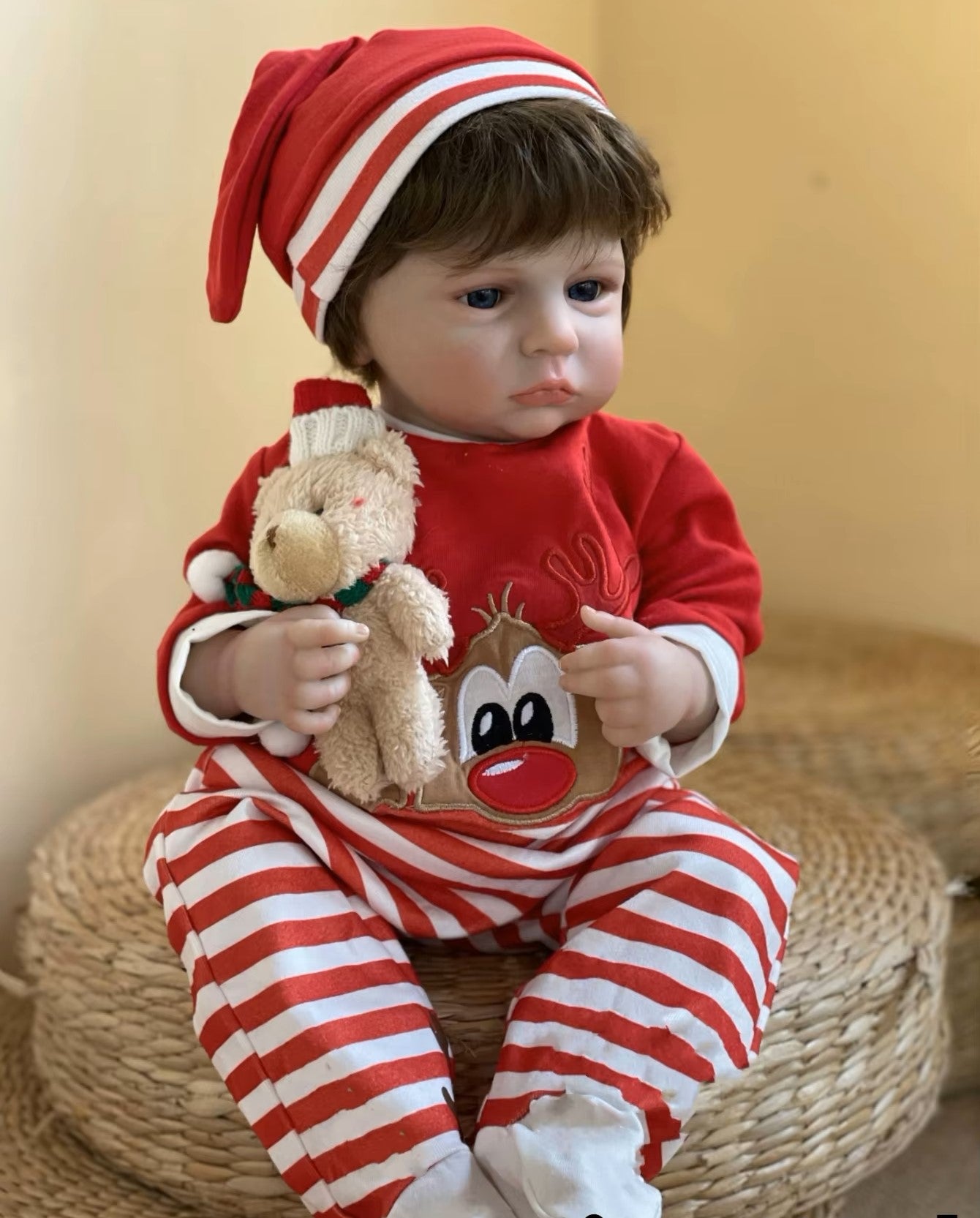 Lalka Reborn Cameron Dziewczynka Bebe Reborn w Świątecznej Sukience